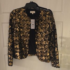 Laura Women's Black and Gold Sequin Blazer